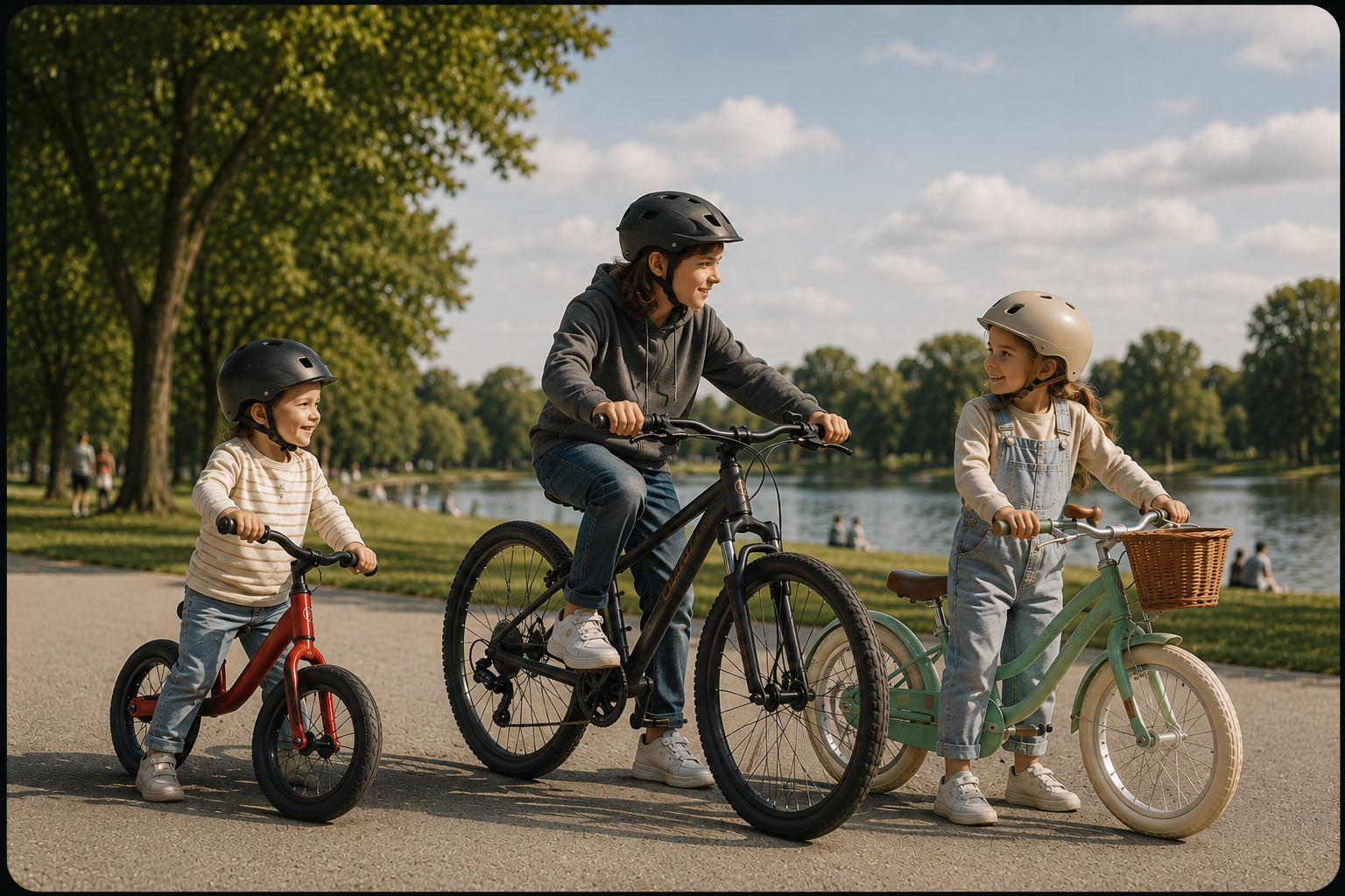 Kinderfahrzeuge am See